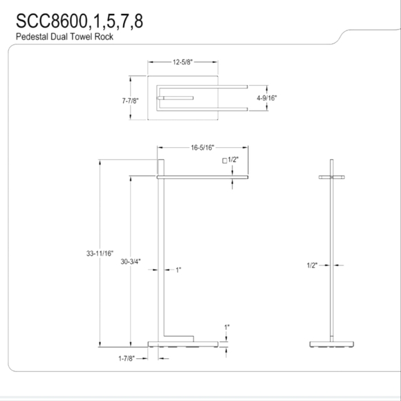 SOLD 🖤 Pedestal Double Towell Rack ● Kingston Brand ● NIB - Picture 4 of 5